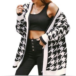 Cupshe | Houndstooth Open Cardigan